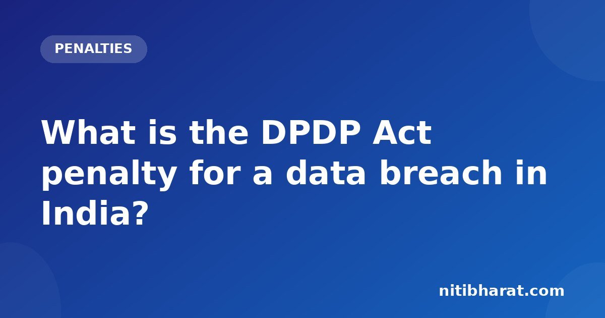 What is the DPDP Act penalty for a data breach in India?